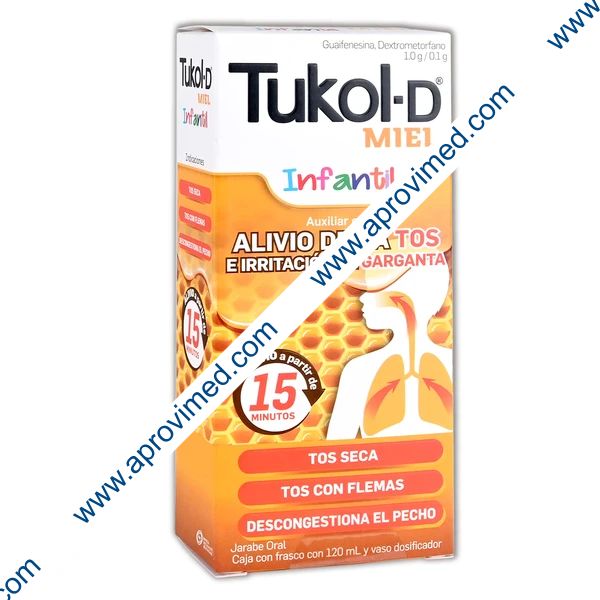 TUKOL-D Miel JARABE INFANTIL Fco. 120 ML. 1.0-0.1 G/100 ML.