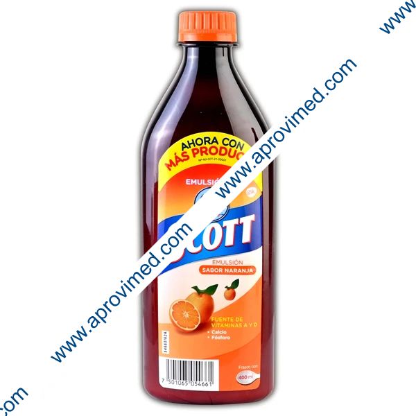 EMULSIÓN DE SCOTT Sabor Naranja Fco. 400 ML.