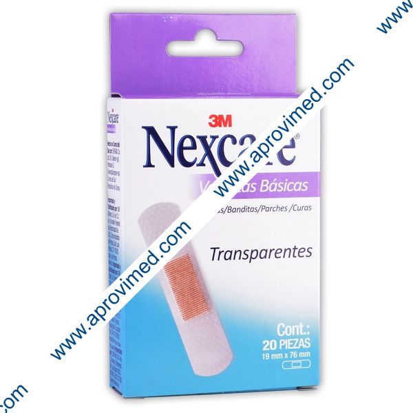 NEXCARE VENDITAS BÁSICAS Transparentes 19x76mm. Caja c/20 Pzs.