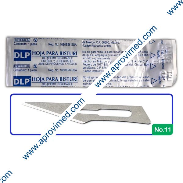 HOJA PARA BISTURÍ Acero Inoxidable (DLP) No. 11 c/1 Pza.