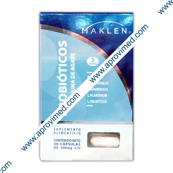 PROBIÓTICOS+INULINA DE AGAVE (Maklen) c/30 CAPS. 500 MG.