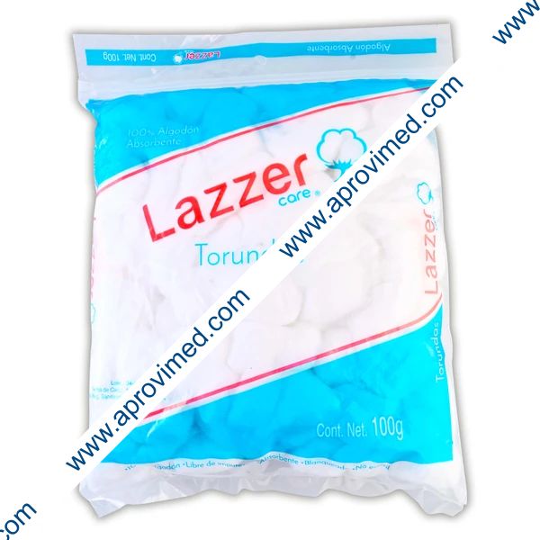 TORUNDAS de ALGODÓN ABSORBENTE (Lazzer Care) Bolsa c/100 G.