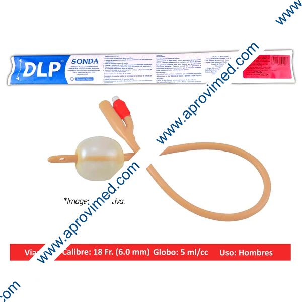 SONDA FOLEY de LATEX (DLP) 2V/GLB 5/Cal. 18 Fr. c/1 Pza.