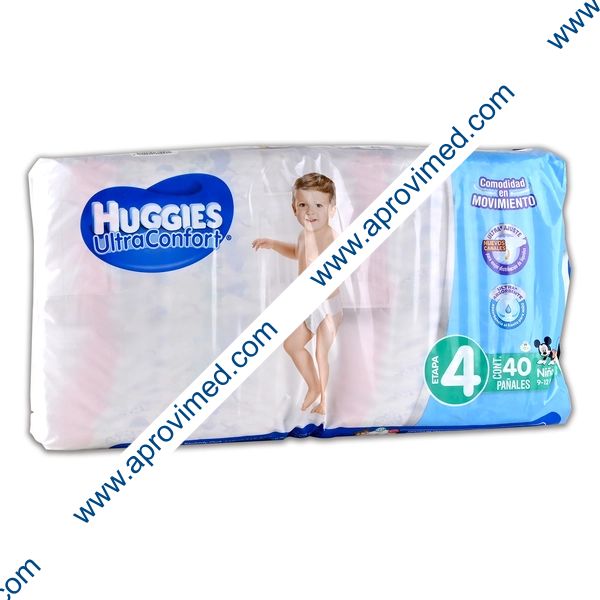 HUGGIES ULTRACONFORT Niño (Etapa 4 / 9-12 Kg.) c/40 Pzs.