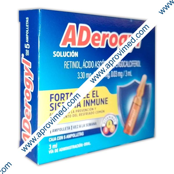 ADEROGYL Sol. Ingerible c/5 AMPTAS. 3 ML. 6000 UI/1200 UI/499.65 MG.