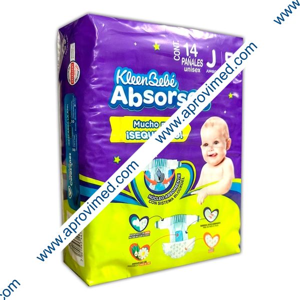KLEENBEBÉ ABSORSEC ¡SEQUECITO! MEDIANO (Etapa 3 / 7-10 Kg.) c/16 Pzs.
