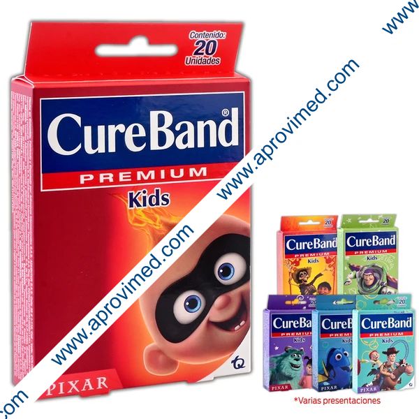 CURE BAND PREMIUM KIDS Figuras Pixar 19x76mm. Caja c/20 Pzs.