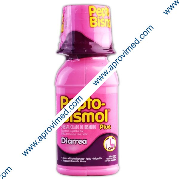PEPTO-BISMOL PLUS SUSP. Fco. 118 ML. 3.5 G/100 ML.