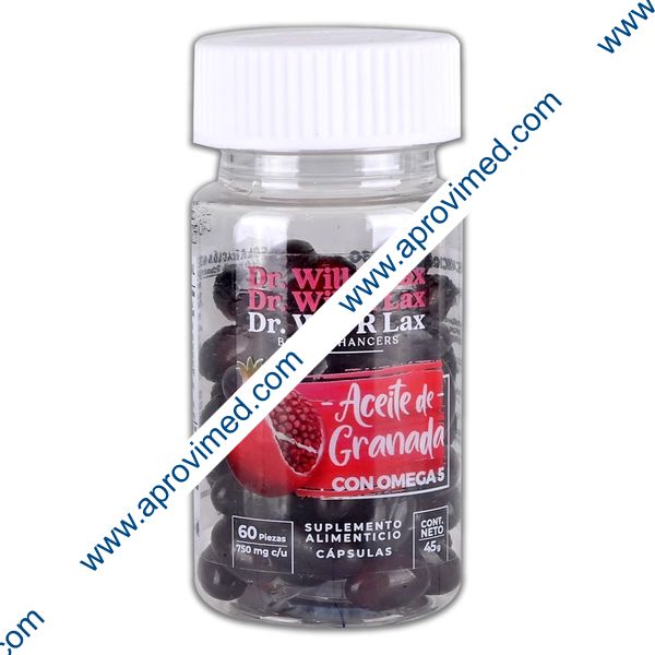 ACEITE DE GRANADA CON OMEGAS 5 (Dr. Will R. Lax) c/60 CAPS. 750 MG.
