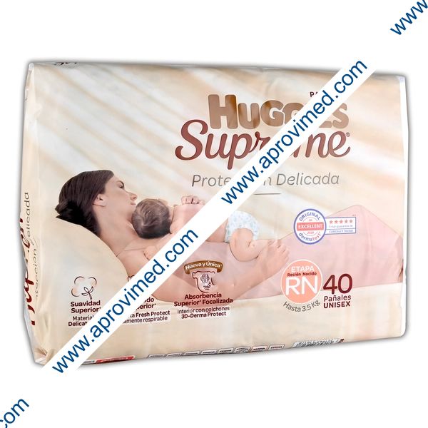 HUGGIES SUPREME Unisex (Etapa RN Hasta 3.5 Kg.) c/40 Pzs.
