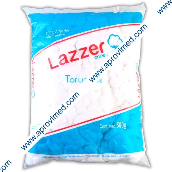 TORUNDAS de ALGODÓN ABSORBENTE (Lazzer Care) Bolsa c/500 G.