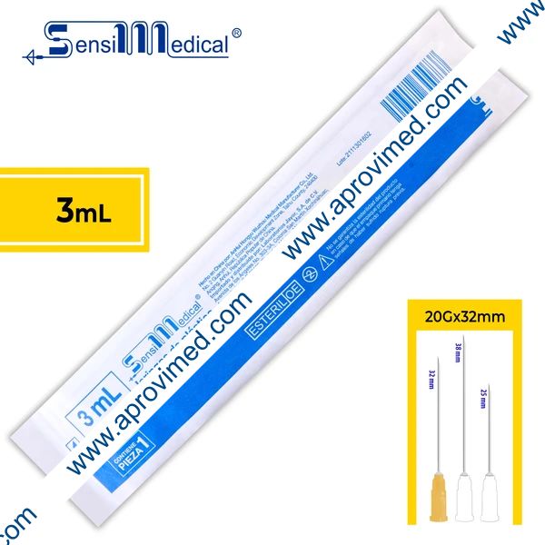 JERINGA 3 mL. (SensiMedical) c/AGUJA 20Gx32mm. c/1 Pza.