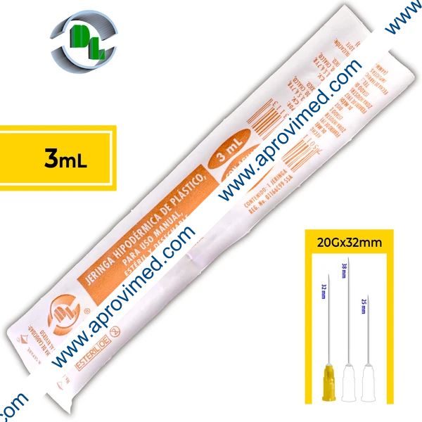 JERINGA 3 mL. (DL) c/AGUJA 20Gx32mm. c/1 Pza.