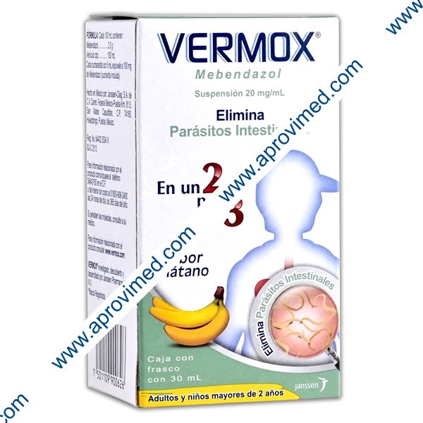 VERMOX SUSP. Fco. 30 ML. 20 MG/1 ML.