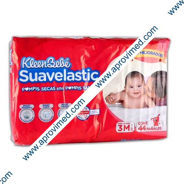 KLEENBEBÉ SUAVELASTIC MEDIANO (Etapa 3 / 7 a 10 Kg.) c/44 Pzs.