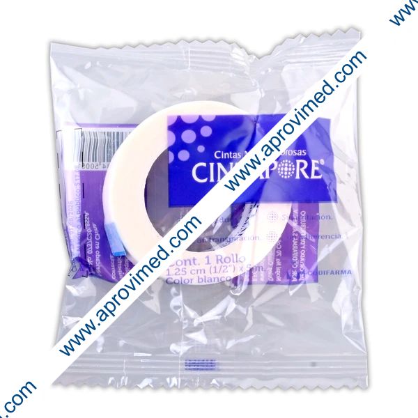 CINTAPORE Rollo Col. Blanco A: 1.25cm (1/2"); L: 5m. Bolsa c/1 Pza.