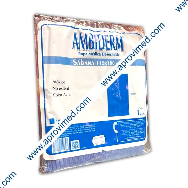 SABANA PLANA DESECH. (Ambiderm) Col. Azul 115x180 Cm. Bolsa c/1 Pza.