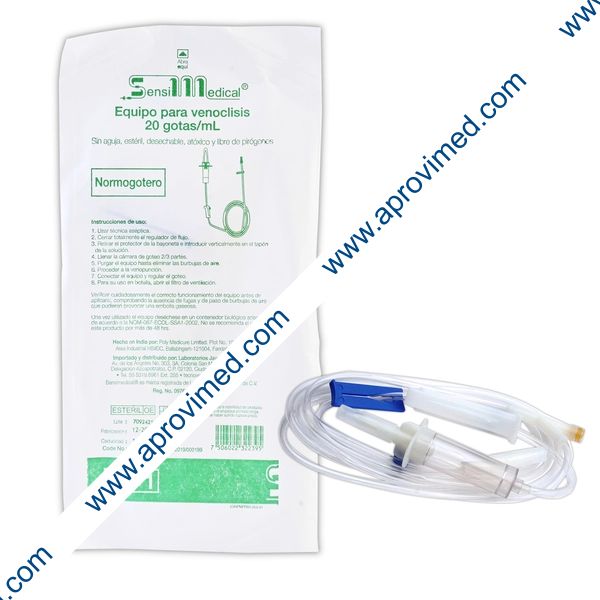 EQUIPO p/VENOCLISIS Normogotero (Sensimedical) Estéril s/Aguja c/1 Pza.