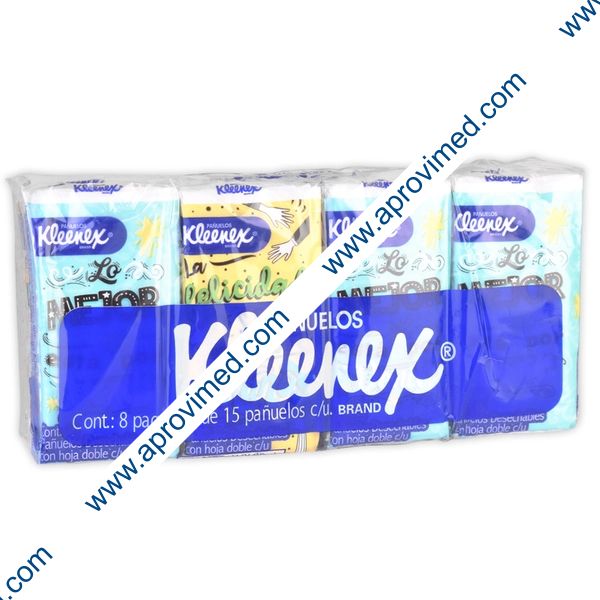 KLEENEX PAÑUELOS DESECHABLES Paq. de Bolsillo c/8x15 Pzs.