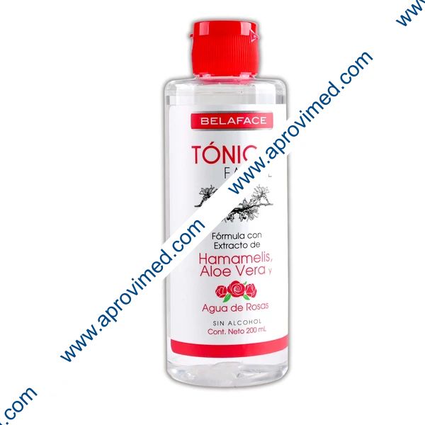 TÓNICO FACIAL c/EXTO. DE HAMAMELIS, ALOA VERA y AGUA DE ROSAS Fco. 200 ML.