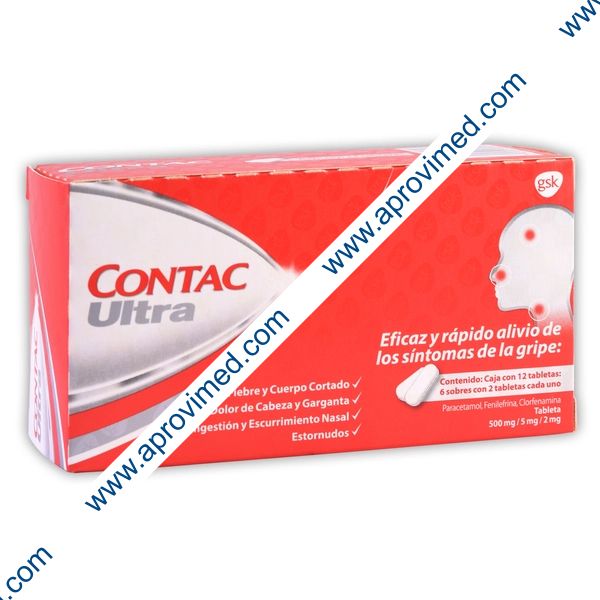 CONTAC ULTRA Caja c/12 TABS. 500/5/2 MG.