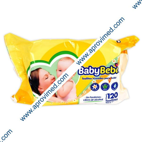 BABY BEBÉ Toallitas Húmedas Paq. c/120 Pzs.