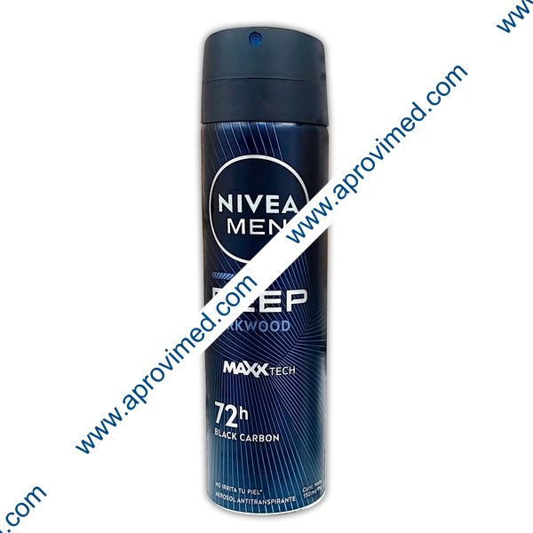 NIVEA MEN DESODORANTE Deep Dark Wood 72H Aerosol 150 ML.