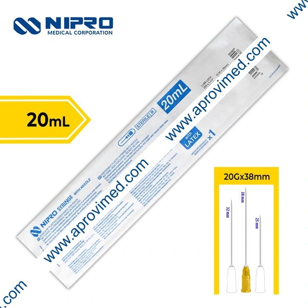 JERINGA 20 mL. (Nipro) c/AGUJA 20Gx38mm. c/1 Pza.