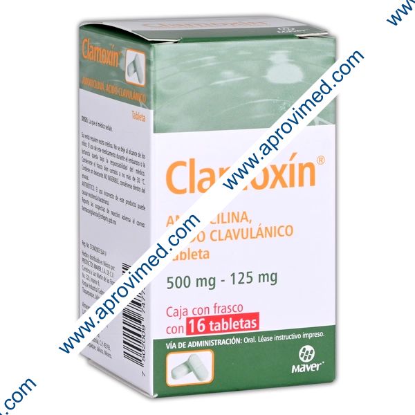 CLAMOXÍN c/16 TABS. 500/125 MG.