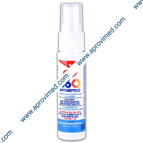 360 ANTISÉPTICO SOLUCIÓN  Fco. Atomizador  30 ML. 60 PPM.