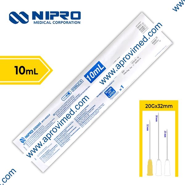 JERINGA 10 mL. (Nipro) c/AGUJA 20Gx32mm. c/1 Pza.