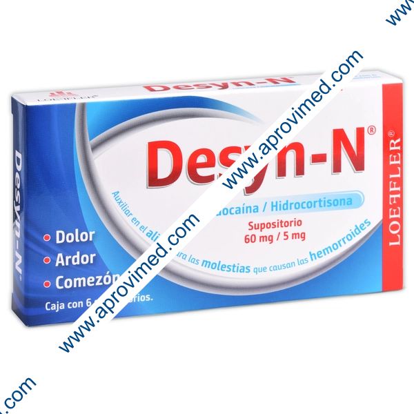 DESYN-N c/6 SUPOSITORIOS 60/5 MG.