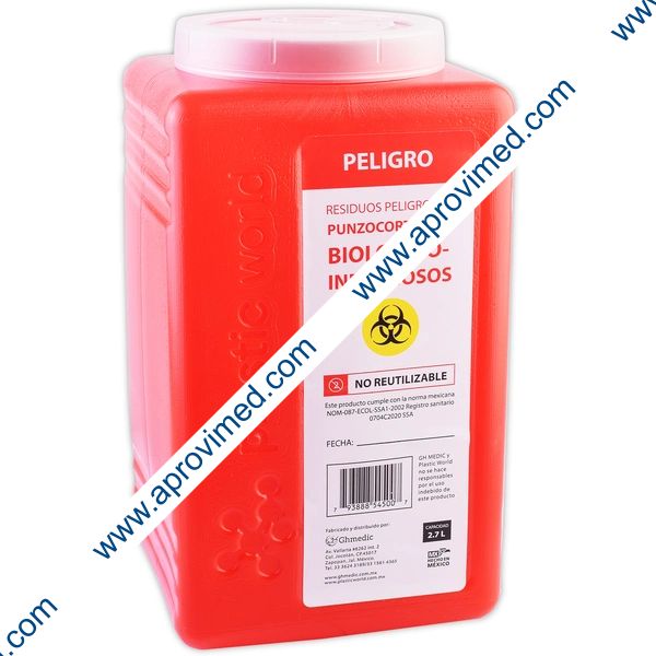 CONTENEDOR DESECHABLE R.P.P.B.I. (Plastic World) Cap. 2.7 Lts.