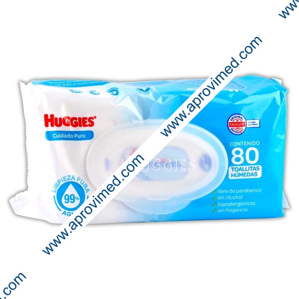 HUGGIES CUIDADO PURO Toallitas Húmedas Paq. c/80 Pzs.