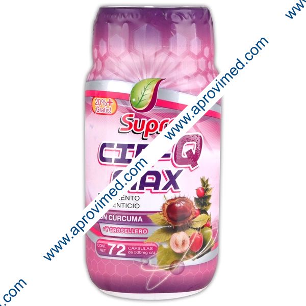 CIR-Q MAX c/CÚRCUMA Y GROSELLERO (Supra) c/72 CAPS. 500 MG.