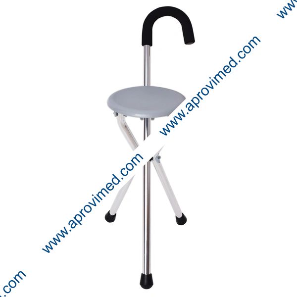 BASTÓN PLEGABLE c/ASIENTO (Mobicare) Col. Plata.
