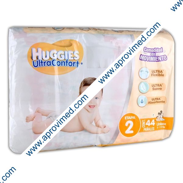 HUGGIES ULTRACONFORT Unisex (Etapa 2 / 5-7.5 Kg.) c/44 Pzs.