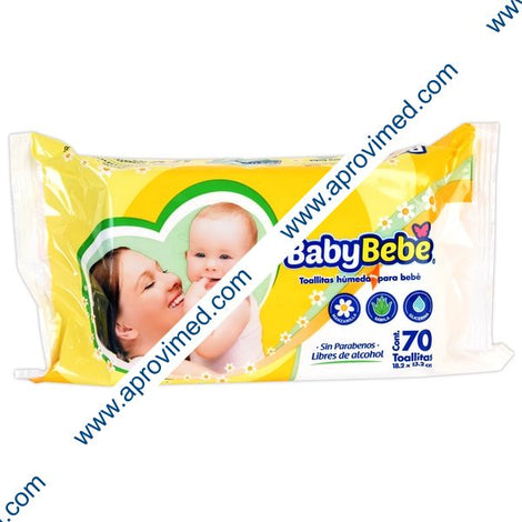 BABY BEBÉ Toallitas Húmedas Paq. c/ 70 Pzs.