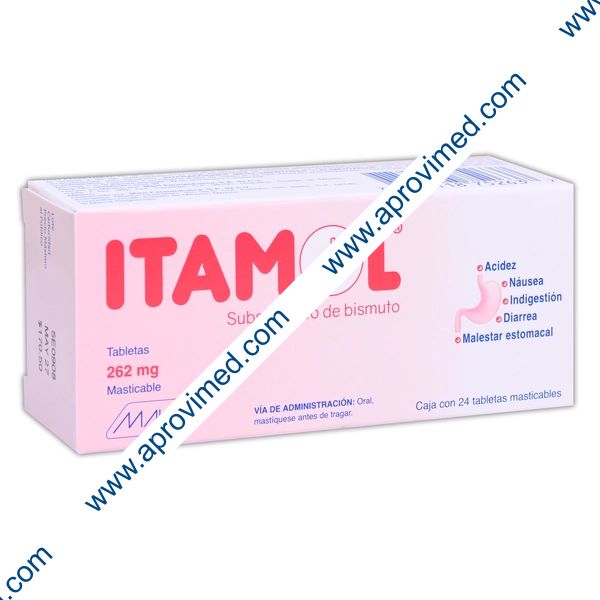 ITAMOL c/24 TABS. Masticables 262 MG.