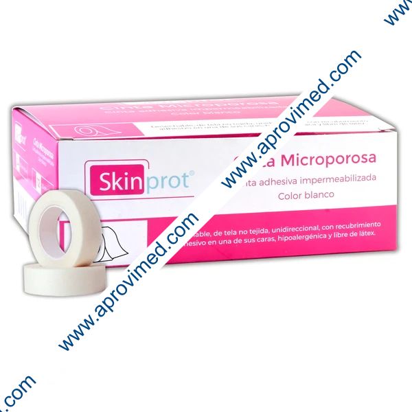 CINTA MICROPOROSA (SkinProt) Rollo Col. Blanco A: 2.50cm; L: 10m. Caja c/12 Pzs.