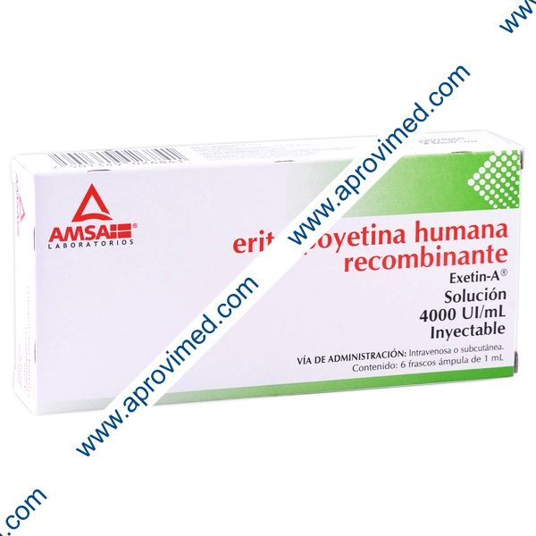ERITROPOYETINA HNA. RECBNTE. (Amsa) Sol. Iny. c/6 FCO. AMP. 4000 UI/1 ML.