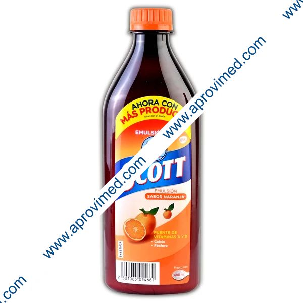 EMULSIÓN DE SCOTT Sabor Naranja Fco. 400 ML.