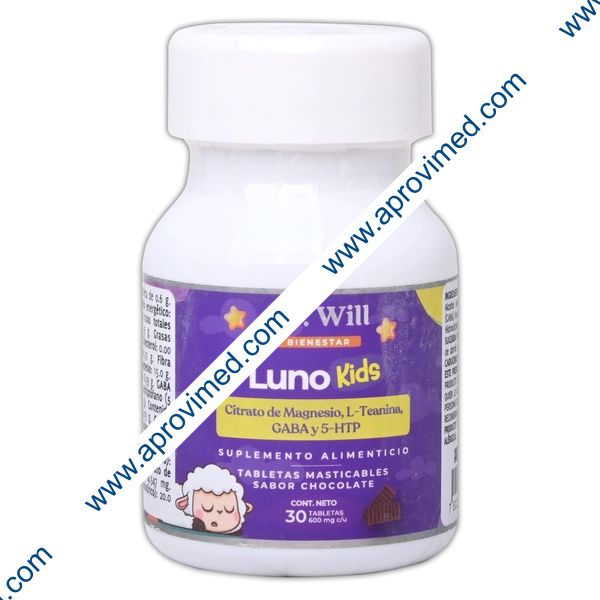 LUNO KIDS c/30 TABS. MASTICABLES Sab. Chocolate 600 MG.