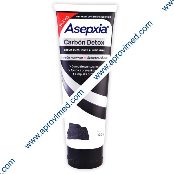 ASEPXIA Carbón Detox LIMP. EXFTE. PURFNTE. Crema Tubo c/120 G.