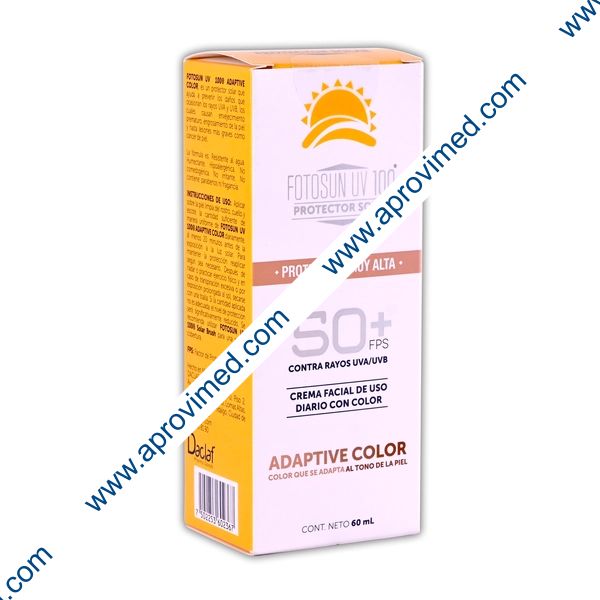FOTOSUN UV 100 Bloqueador Solar Facial ADAPTIVE COLOR FPS50+UVA/UVB Tubo c/60ML.