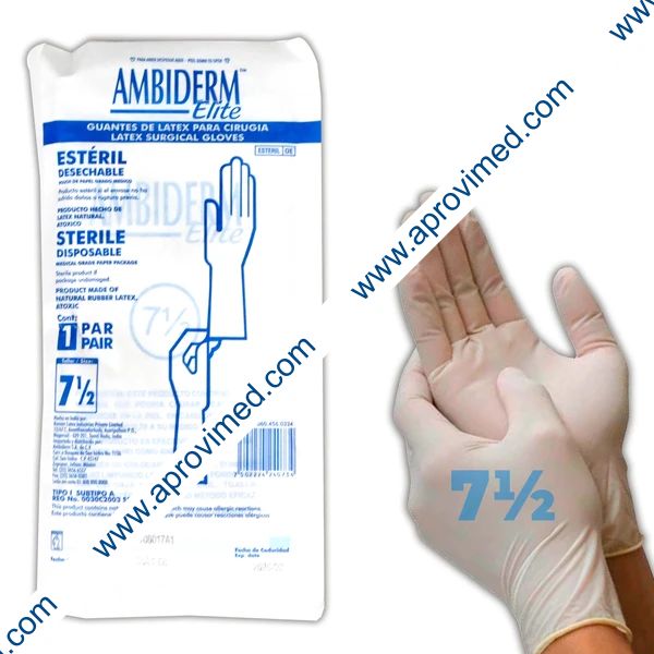 AMBIDERM Elite GUANTES LTX CIRUGÍA Estéril Talla 7-1/2 c/1 PAR.