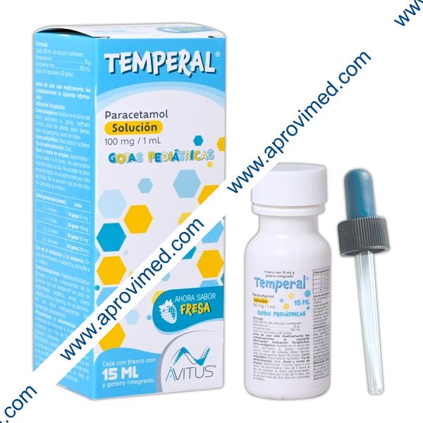 TEMPERAL SOL. PEDIÁTRICA Sab. Fresa Fco. Gotero 15 ML. 100 MG/1 ML.