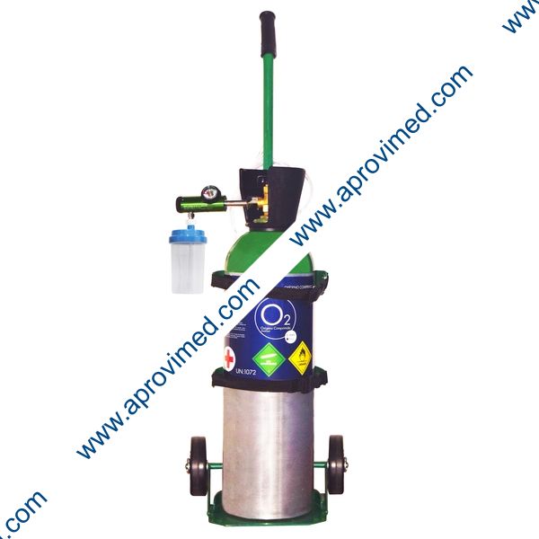 KIT CILINDRO DE OXÍGENO (Handy) 10.5 L. c/CARRO TRANSPR. Cap. O2: 1699 L.