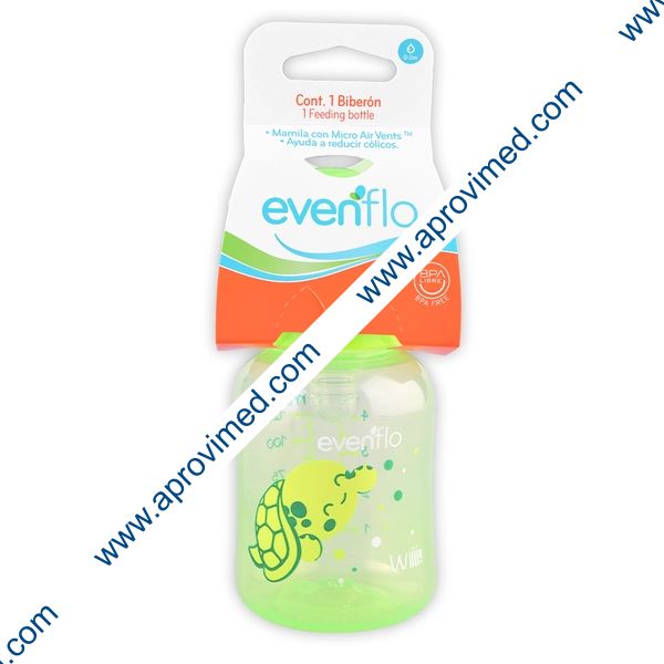 BIBERÓN "Evenflo" Colores Varios c/MAMILA 4 OZ/120 ML.