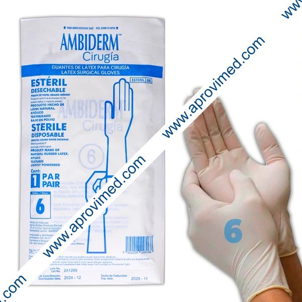 AMBIDERM GUANTES LTX CIRUGÍA Estéril Talla 6 c/1 PAR.